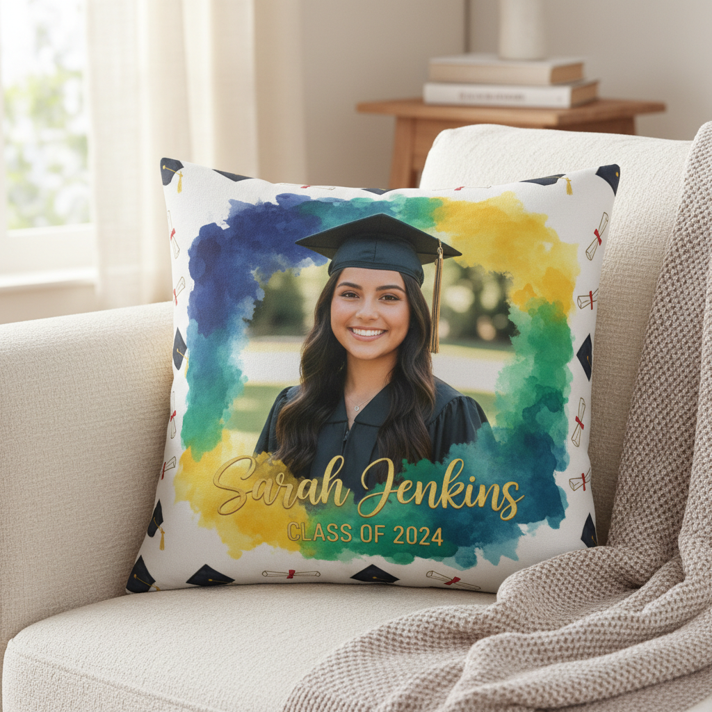 Custom Graduation Pillow – Personalized Photo Keepsake | MKY Kustom Kreations