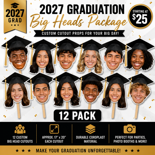 2027 Graduation Big Heads Package (12-Pack)