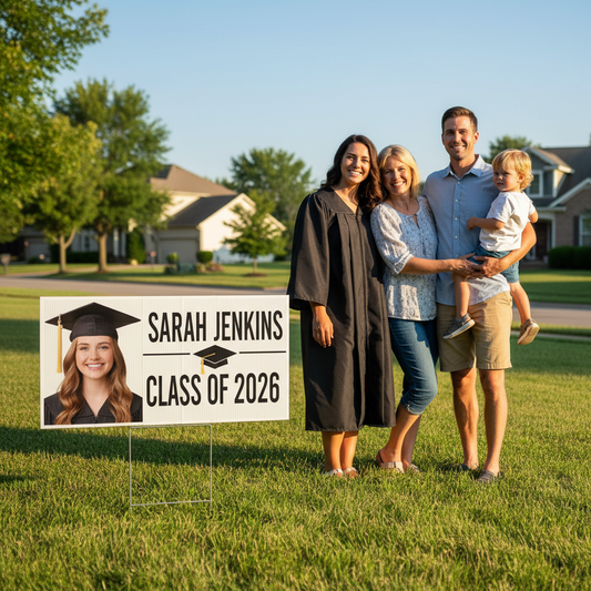 Custom Graduation Yard Sign 19x14 – Personalized Photo Sign | MKY Kustom Kreations